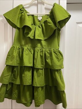 a new day Olive Green Ruffle Tiered Dress